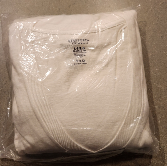 Stafford | Shirts | Nwt Mens White Tshirts 3 Pack Stafford Performance ...